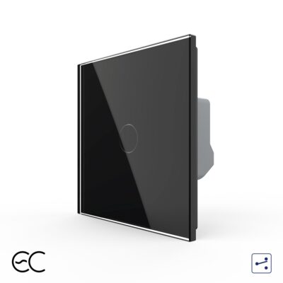 Intrerupator Simplu Cap Scara / Cruce cu Touch LIVOLO din Sticla – Protocol ZigBee EC culoare neagra