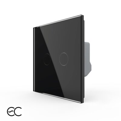 Intrerupator Dublu cu Touch LIVOLO din Sticla – Protocol ZigBee EC culoare neagra