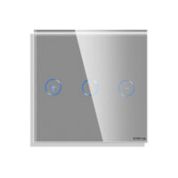 Panou Intrerupator Variator cu Touch Mini din Sticla LUXION culoare gri
