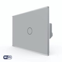 Intrerupator Simplu Wi-Fi cu Touch LIVOLO din Sticla, Standard Italian – Serie Noua culoare gri