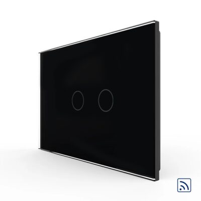 Intrerupator Dublu Wireless cu Touch LIVOLO din Sticla – Standard Italian culoare neagra