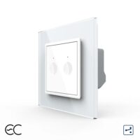 Intrerupator Dublu Cap Scara / Cruce cu Touch LIVOLO cu Rama din Sticla – Protocol Zigbee EC