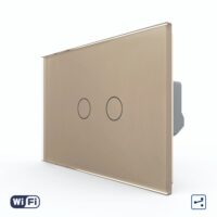 Intrerupator Dublu Cap Scara / Cruce Wi-Fi cu Touch LIVOLO, standard italian – Serie Noua culoare aurie