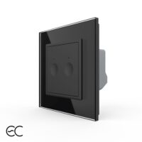 Intrerupatorul Dublu cu Touch LIVOLO cu Rama Din Sticla – Protocol Zigbee EC culoare neagra