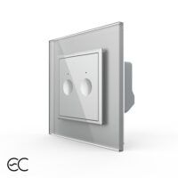 Intrerupatorul Dublu cu Touch LIVOLO cu Rama Din Sticla – Protocol Zigbee EC culoare gri