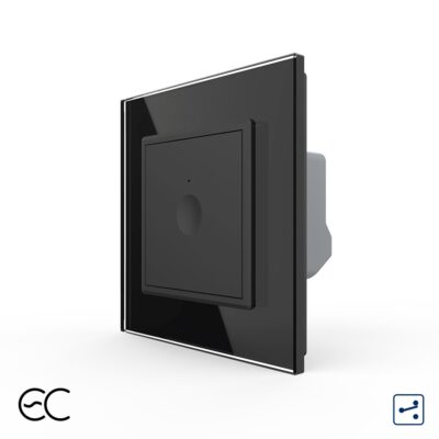 Intrerupator Simplu Cap Scara / Cruce cu Touch LIVOLO cu Rama din Sticla – Protocol Zigbee EC culoare neagra