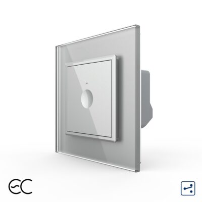 Intrerupator Simplu Cap Scara / Cruce cu Touch LIVOLO cu Rama din Sticla – Protocol Zigbee EC culoare gri