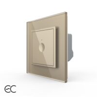 Intrerupator Simplu cu Touch LIVOLO cu Rama din Sticla – Protocol ZigBee EC culoare aurie