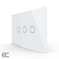 Intrerupator triplu cu touch Livolo din sticla, standard Italian, protocol ZigBee EC – Serie noua