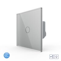 Intrerupator Simplu Cap Scara / Cruce cu Dimmer cu Touch LIVOLO din Sticla – Protocol ZigBee EC culoare gri