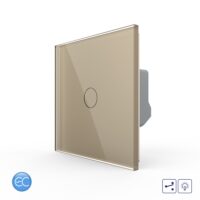 Intrerupator Simplu Cap Scara / Cruce cu Dimmer cu Touch LIVOLO din Sticla – Protocol ZigBee EC culoare aurie