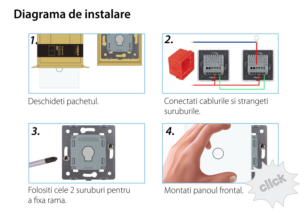 Modul Intrerupator Cap Scara / Cruce cu Dimmer cu Touch LIVOLO – Protocol Zigbee EC