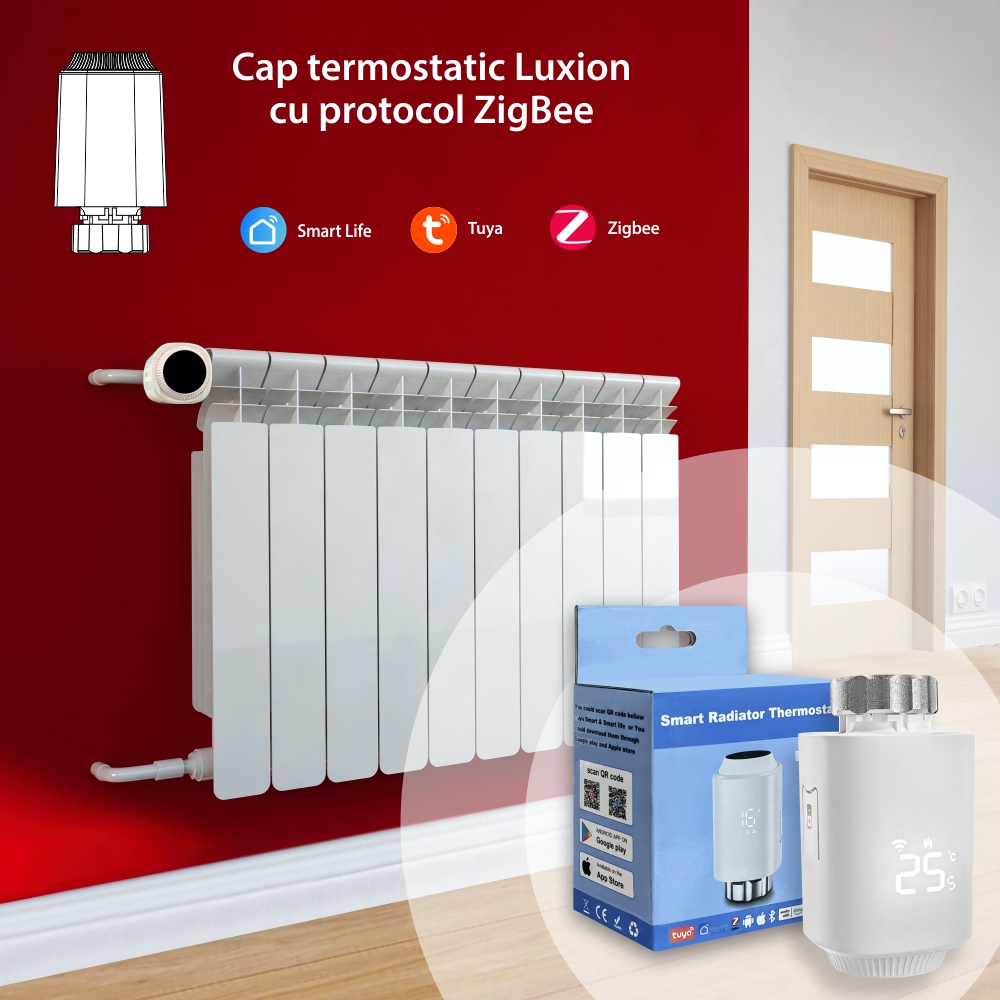 Cap Termostatic LUXION Pentru Calorifer cu Protocol Zigbee