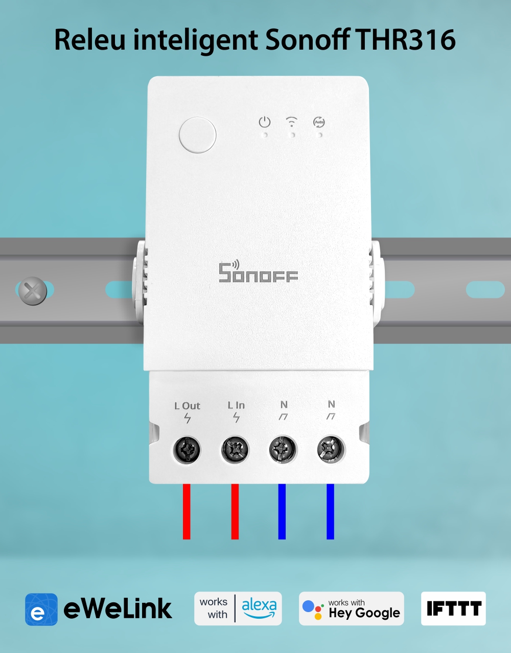 Releu Inteligent Wi-Fi Sonoff THR316, Temperatura & Umiditate, Control aplicatie