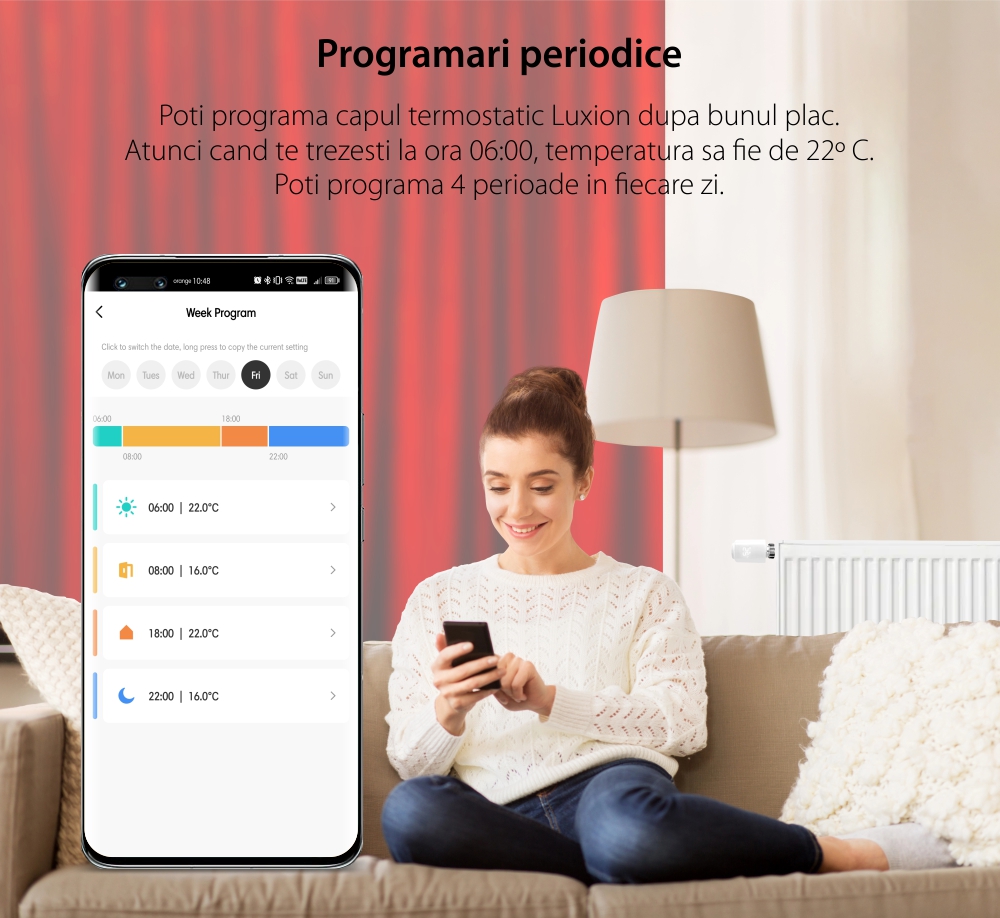 Cap Termostatic LUXION Pentru Calorifer cu Protocol Zigbee