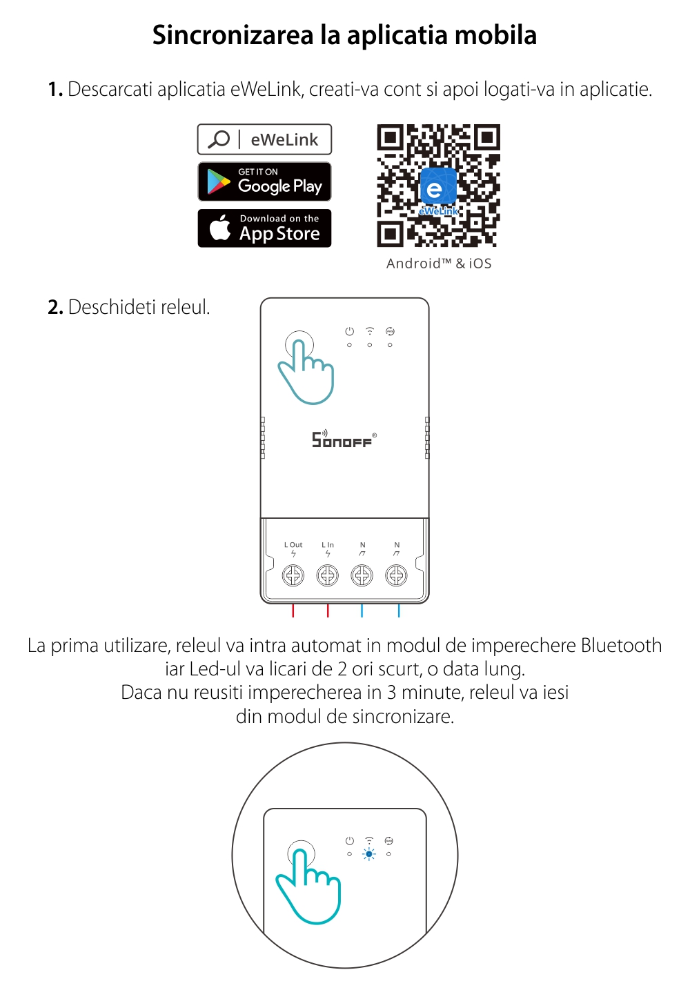 Releu Inteligent Wi-Fi Sonoff THR316, Temperatura & Umiditate, Control aplicatie