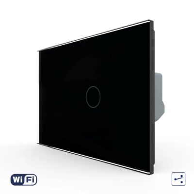 Intrerupator Simplu Cap Scara / Cruce Wi-Fi cu Touch LIVOLO, standard italian – Serie Noua culoare neagra