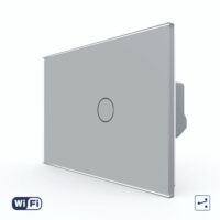 Intrerupator Simplu Cap Scara / Cruce Wi-Fi cu Touch LIVOLO, standard italian – Serie Noua culoare gri