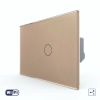 Intrerupator Simplu Cap Scara / Cruce Wi-Fi cu Touch LIVOLO, standard italian – Serie Noua culoare aurie