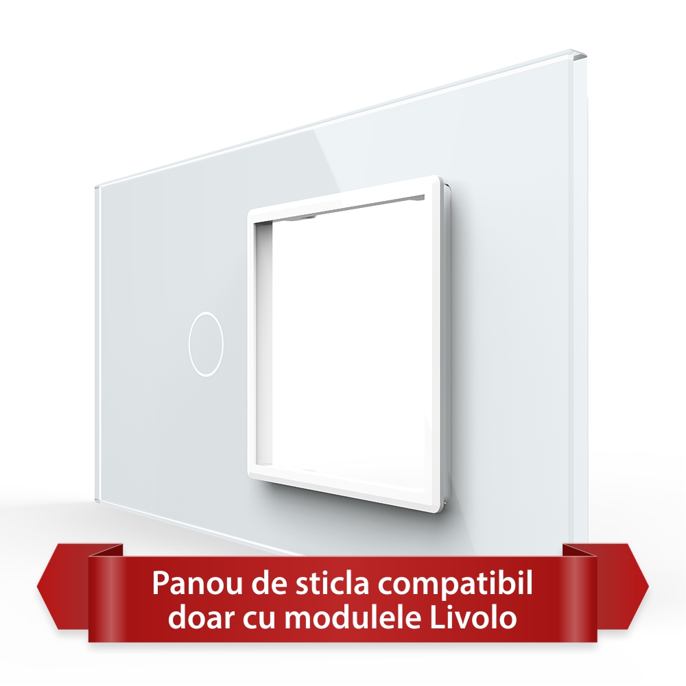 Panou Intrerupator Simplu cu Priza LIVOLO din Sticla, Standard Italian – 4M