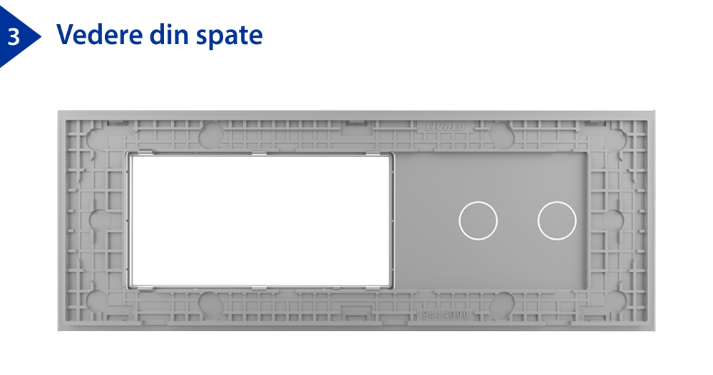 Panou Intrerupator Dublu cu 2 Prize LIVOLO din Sticla, Standard Italian – 6/7M