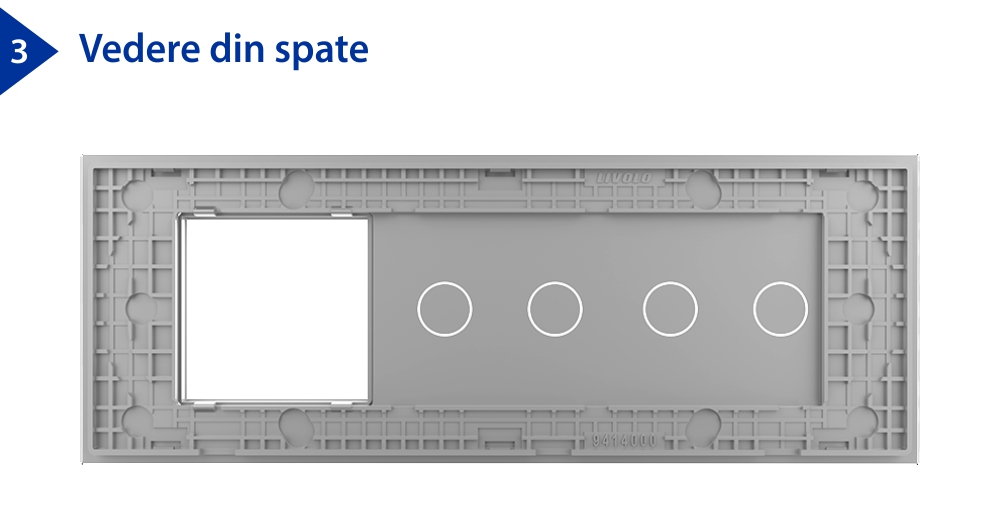 Panou Intrerupator Dublu + Dublu cu Priza LIVOLO din Sticla, Standard Italian – 6/7M