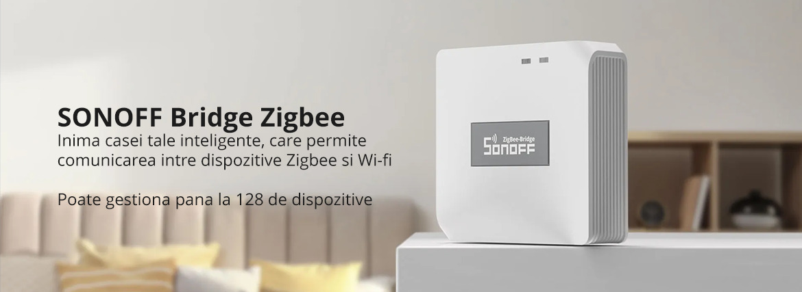 Hub inteligent Sonoff ZB BRIDGE-P, Wi-Fi Zigbee, 2.4 GHz, 128 Dispozitive