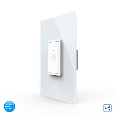 Intrerupator Simplu Cap Scara / Cruce cu Touch Livolo cu Rama Din Sticla 1M, Zigbee EC – Serie Noua