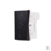Modul Intrerupator Mecanic Jaluzele 1M LUXION, Standard Italian culoare neagra