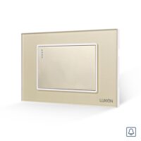 Intrerupator cu Revenire (Sonerie) Mecanic LUXION cu Rama din Sticla, Standard Italian, 3M culoare aurie