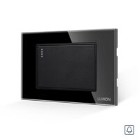 Intrerupator cu Revenire (Sonerie) Mecanic LUXION cu Rama din Sticla, Standard Italian, 3M culoare neagra