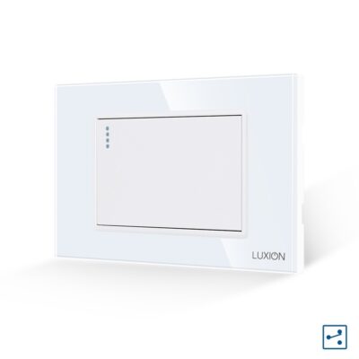 Intrerupator Simplu Cap Scara Mecanic LUXION cu Rama din Sticla, Standard Italian, 3M