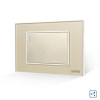 Intrerupator Simplu Cap Scara Mecanic LUXION cu Rama din Sticla, Standard Italian, 3M culoare aurie