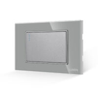 Intrerupator Simplu Mecanic LUXION cu Rama din Sticla, Standard Italian, 3M culoare gri