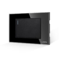 Intrerupator Simplu Mecanic LUXION cu Rama din Sticla, Standard Italian, 3M culoare neagra