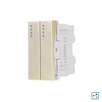 Modul Intrerupator Dublu Cap-Scara Mecanic 2M / 1M LUXION, Standard Italian culoare aurie