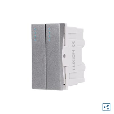 Modul Intrerupator Dublu Cap-Scara Mecanic 2M / 1M LUXION, Standard Italian culoare gri