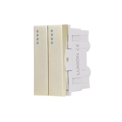 Modul Intrerupator Dublu Mecanic 2M / 1M LUXION, Standard Italian culoare aurie