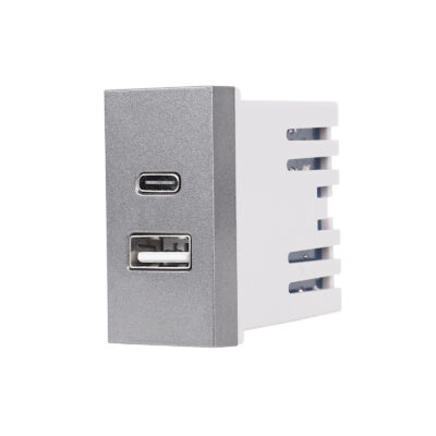 Modul Priza USB A+C 1M LUXION, Standard Italian culoare gri