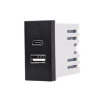 Modul Priza USB A+C 1M LUXION, Standard Italian culoare neagra