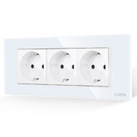Priza Tripla cu Rama din Sticla LUXION, Standard Italian, 6M