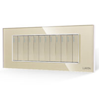Intrerupator Mecanic 12 Posturi LUXION cu Rama din Sticla, Standard Italian, 6M culoare aurie