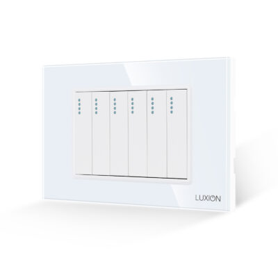 Intrerupator Mecanic 6 Posturi LUXION cu Rama din Sticla, Standard Italian, 3M