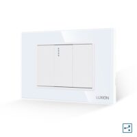Intrerupator Simplu Cap Scara Mecanic 1M si 2 Taste False LUXION cu Rama din Sticla, Standard Italian, 3M