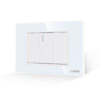 Intrerupator Simplu Mecanic 1M si 2 Taste False LUXION cu Rama din Sticla, Standard Italian, 3M