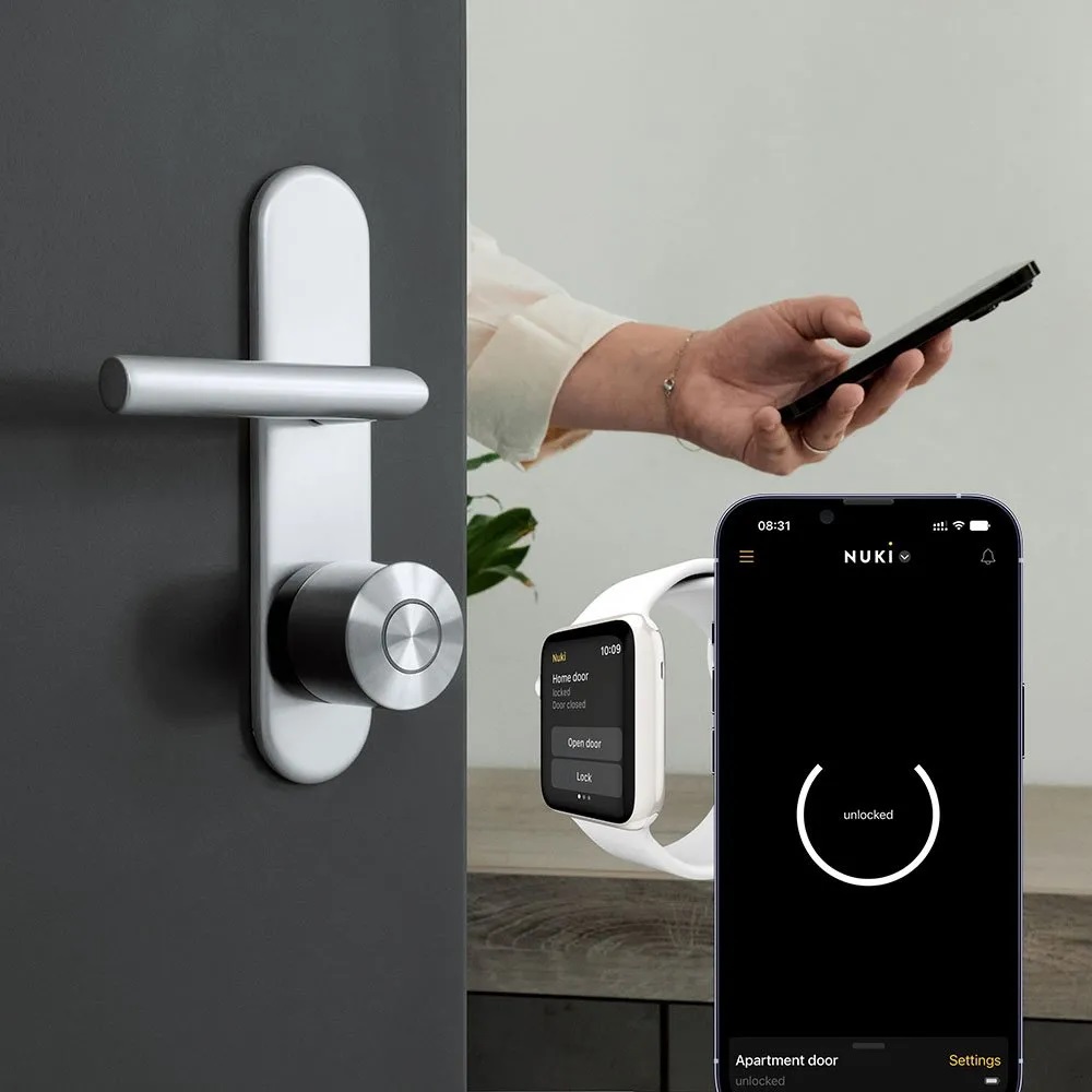 Incuietoare Inteligenta Nuki Smart Lock Ultra, Cilindru Universal Inclus, Blocare / Deblocare Automata