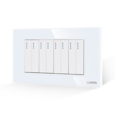 Intrerupator Mecanic 8 Posturi LUXION cu Rama din Sticla, Standard Italian, 4M