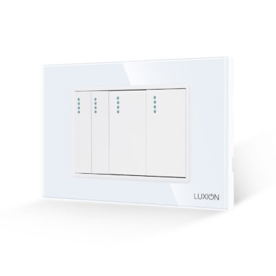 Intrerupator Mecanic 4 Posturi LUXION cu Rama din Sticla, Standard Italian, 3M