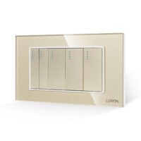 Intrerupator Mecanic 5 Posturi LUXION cu Rama din Sticla, Standard Italian, 4M culoare aurie