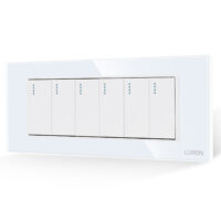 Intrerupator Mecanic 6 Posturi LUXION cu Rama din Sticla, Standard Italian, 6M